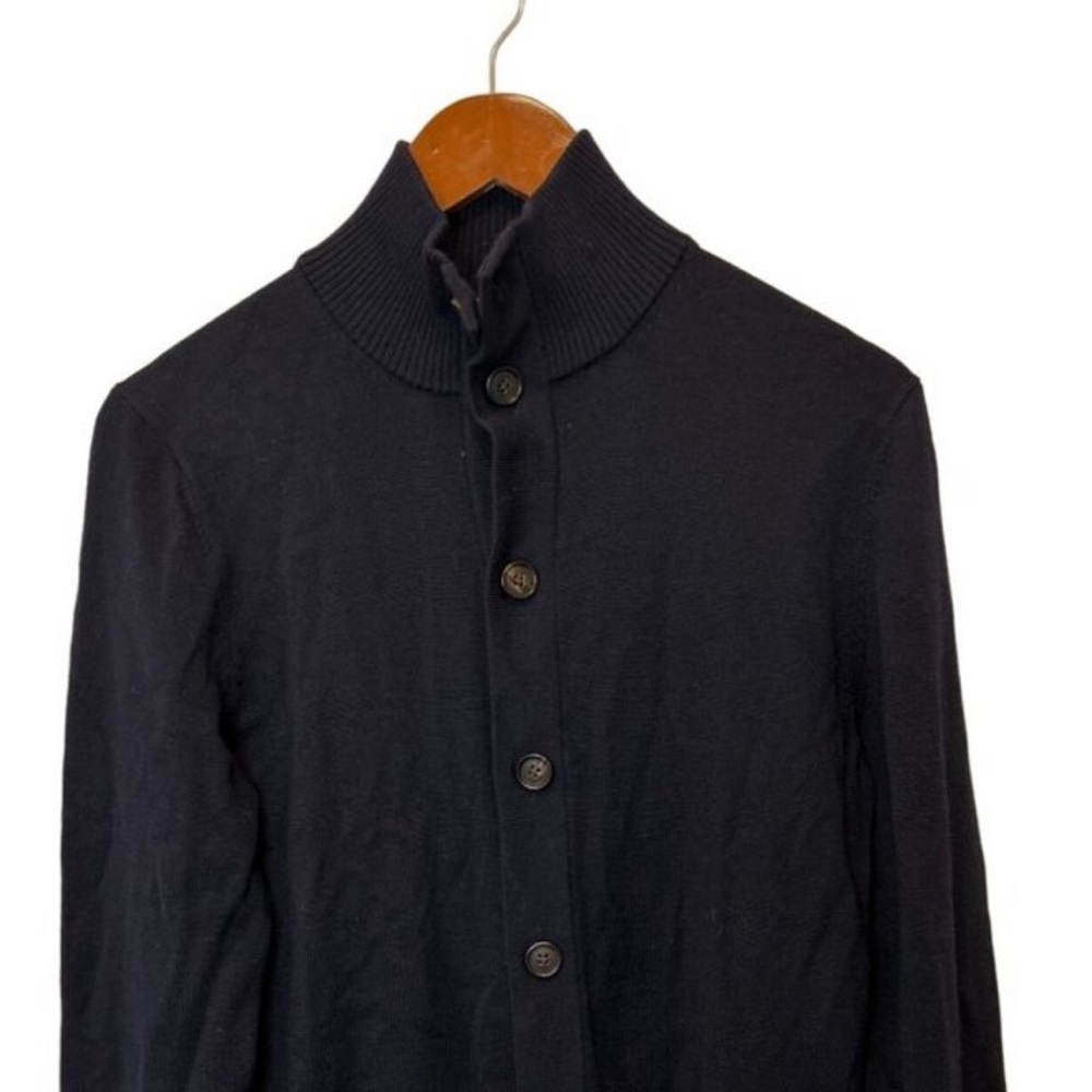 SUITSUPPLY Merino Wool Cardigan Black Knitted Sweater Long Sleeve Size Med